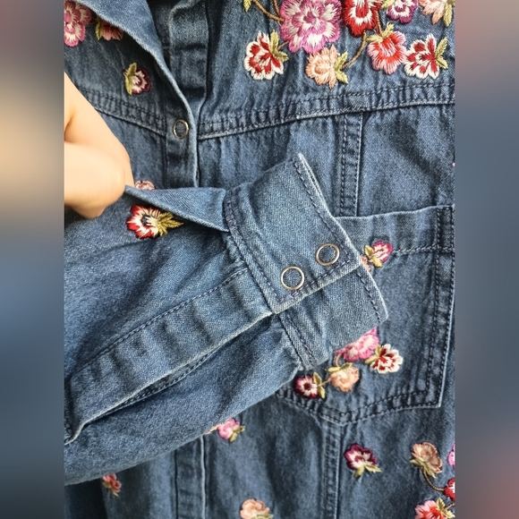 Needle & Thread Embroidered Denim Jacket with Floral Design_4 - Picture 5 of 11